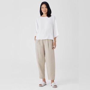 Eileen Fisher Organic Linen Lantern Pant size XS Natural Coastal Vacation